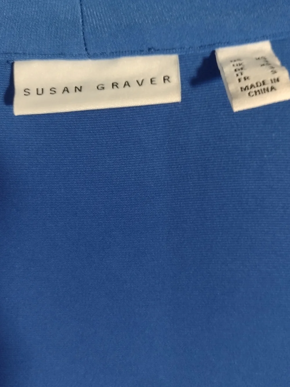 Susan Graver Colbolt Blue Open-Front Women's Shrug Size Medium